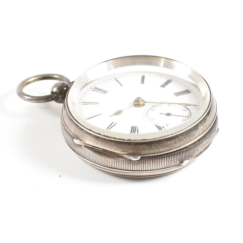 468 - 19th century Victorian  HJ Norris of Coventry open faced pocket watch. Silver London hallmarked case... 