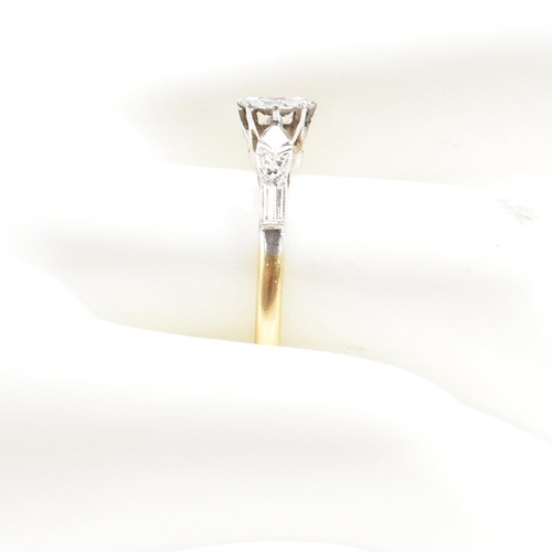 472 - 18ct gold and platinum single stone diamond ring. Illusion setting with 0.10cts round brilliant cut ... 