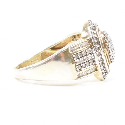 483 - A hallmarked 925 silver and diamond cluster ring. Weight 7.8g. Size X. All weights, measurements and... 