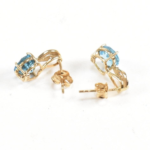 59 - Collection of 9ct gold gem set earrings. The earrings to include topaz diamond. Weight 6.5g. Measure... 