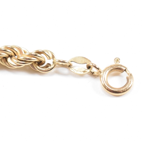 64 - A hallmarked 9ct gold rope twist chain linked bracelet. Weight 3.6g. Measures 17.5cm.
 All weights, ... 