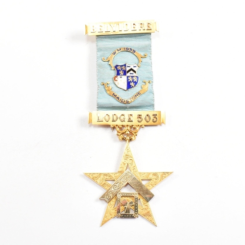 65 - A 1930s hallmarked14ct gold Masonic medal. Belvidere Lodge 503, W.M 1939 Maidstone. Hallmarked Londo... 