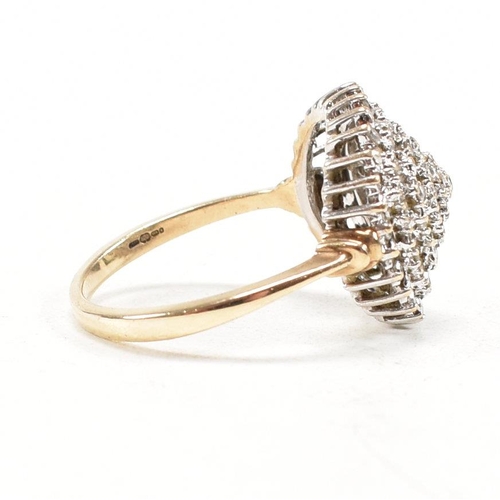 66 - A hallmarked 9ct gold and diamond cluster ring. Estimated diamond weight 0.50ct. Weight 4.3g. Size P... 