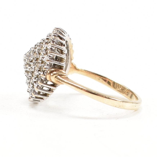 66 - A hallmarked 9ct gold and diamond cluster ring. Estimated diamond weight 0.50ct. Weight 4.3g. Size P... 