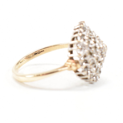 66 - A hallmarked 9ct gold and diamond cluster ring. Estimated diamond weight 0.50ct. Weight 4.3g. Size P... 