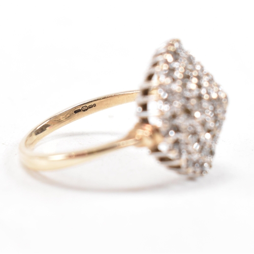 66 - A hallmarked 9ct gold and diamond cluster ring. Estimated diamond weight 0.50ct. Weight 4.3g. Size P... 