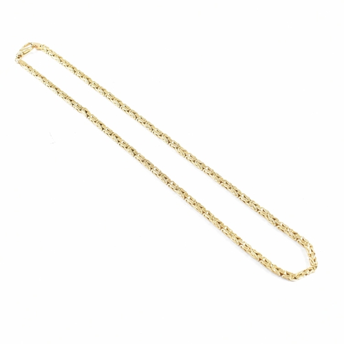 72 - A 14ct gold fancy link chain necklace. Weight 36.7g. Marked 14k Italy. Measures 46cm. All weights, m... 