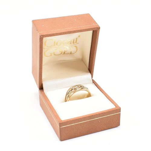 77 - Clogau hallmarked 9ct gold ring. The ring set with a single round brilliant cut diamond within Celti... 