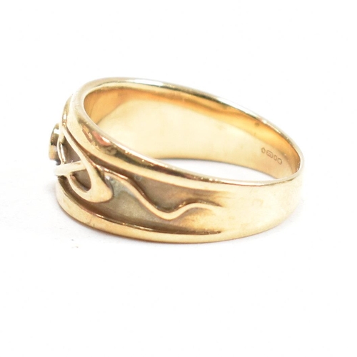 77 - Clogau hallmarked 9ct gold ring. The ring set with a single round brilliant cut diamond within Celti... 