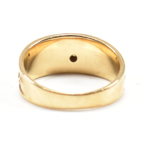 77 - Clogau hallmarked 9ct gold ring. The ring set with a single round brilliant cut diamond within Celti... 