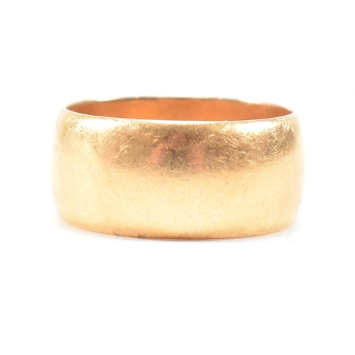 97 - A hallmarked 18ct gold band ring. The ring hallmarked Birmingham. Weight 9.8g. Size Q. All weights, ... 