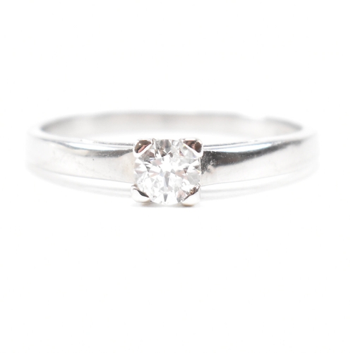 170 - A hallmarked 9ct white gold and diamond solitaire ring.  Estimated diamond weight 0.25ct.  Weight ap... 