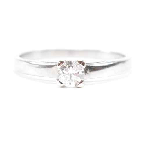 170 - A hallmarked 9ct white gold and diamond solitaire ring.  Estimated diamond weight 0.25ct.  Weight ap... 