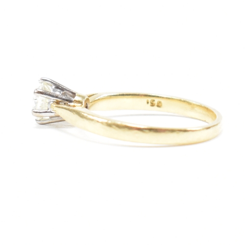 300 - A hallmarked 18ct gold and diamond solitaire ring. The ring set with a single claw mounted diamond t... 