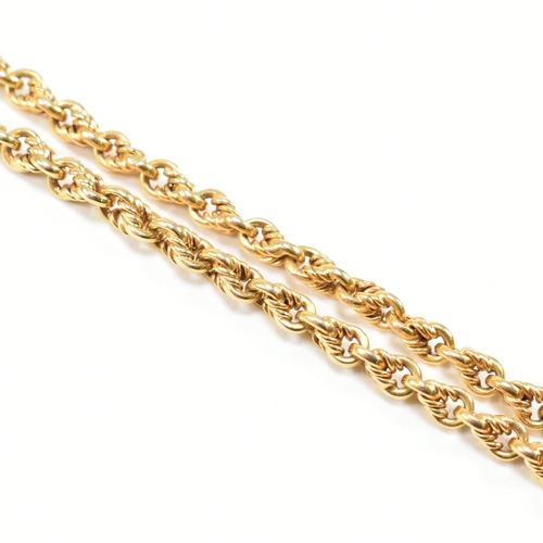 331 - An antique yellow gold Albertina chain bracelet. The pocket watch style chain comprised of fancy twi... 