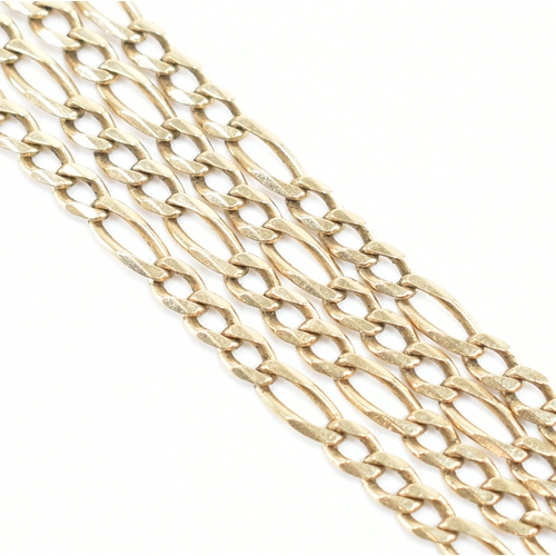 407 - A hallmarked 9ct gold figaro chain link necklace. The necklace having a lobster clasp. Import marked... 