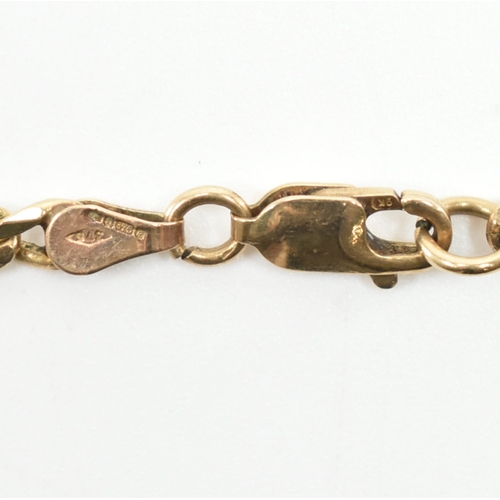 407 - A hallmarked 9ct gold figaro chain link necklace. The necklace having a lobster clasp. Import marked... 