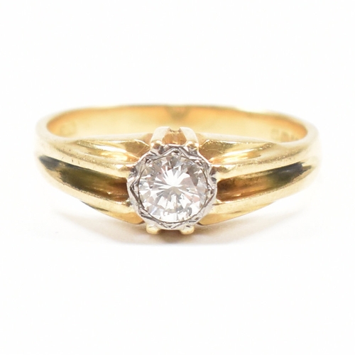 493 - A hallmarked 18ct gold and diamond solitaire ring.  Hallmarked London 1964. Weight approx 5.8g. Esti... 