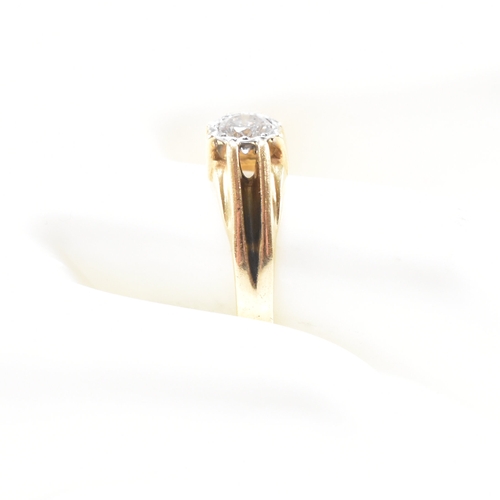 493 - A hallmarked 18ct gold and diamond solitaire ring.  Hallmarked London 1964. Weight approx 5.8g. Esti... 