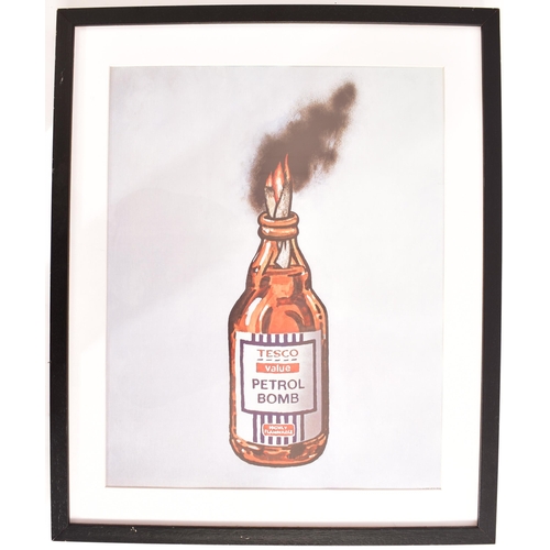 12 - Banksy (British, b.1973) 
 Petrol bomb - 2011
 Lithograph printed in colors on thin woven paper
 Lim... 