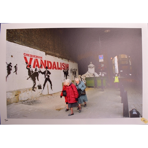 124 - Steve Lazarides (British, b. 1969) after Banksy
 Gangster Grannies
 320gsm Hahnemuhle Photo Rag Pear... 