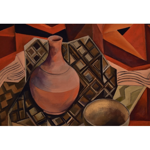 133 - Janice Walton (British) 
 Untitled - Still life with a vase and a bowl 1999
 Oil on canvas
 Signed a... 