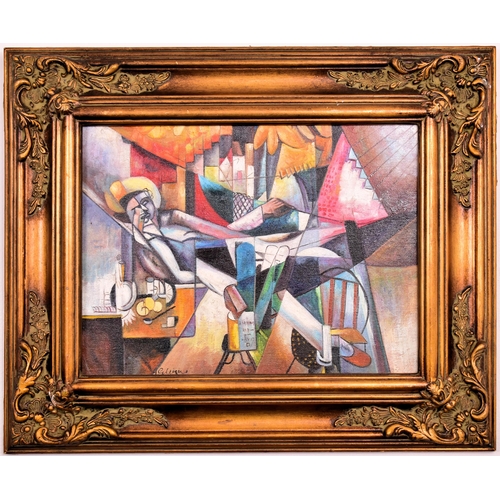 17 - Albert Gleizes (France, 1881-1952)
  Man In a Hammock
 Oil on board
 Signed bottom right
 Framed
 29... 