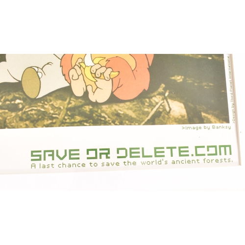 182 - Banksy (British, b 1973) 
 Save and Delete Greenpeace poster
 Printed on recycle paper
 41 x 58cm (1... 