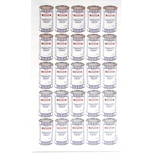 210 - Banksy (British, b. 1973) 
 Tesco Value Tomato soup can poster, 2006
 Lithograph print on paper
 Fra... 