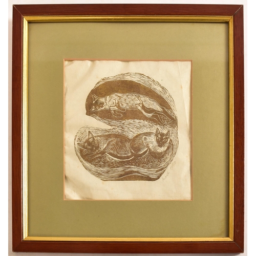 41 - Enid Marx (1902-1998)
 Untitled, 1980
 Wood engraving on paper
 Signed and dated 1980 in pencil
 Fra... 