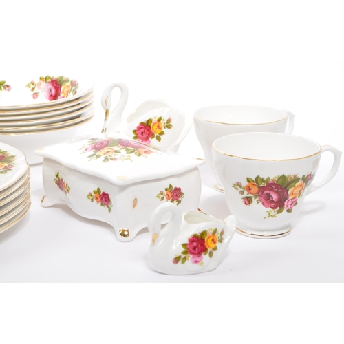 89 - Cottage Rose - mid 20th century fine bone china porcelain tea service set in the Cottage Rose Patter... 