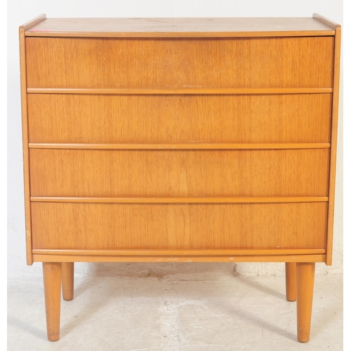 559 - Skeie & Co - A vintage mid 20th century teak wood chest of drawers by Skeie & Co. Having a rectangul... 