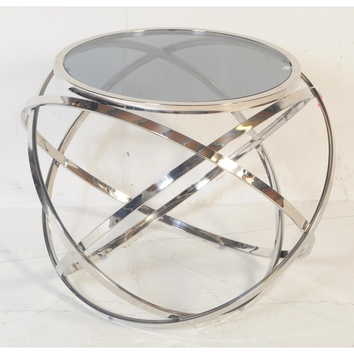 605 - A Mid-Century Italian inspired geometric design coffee / side table.  The chrome frame is constructe... 