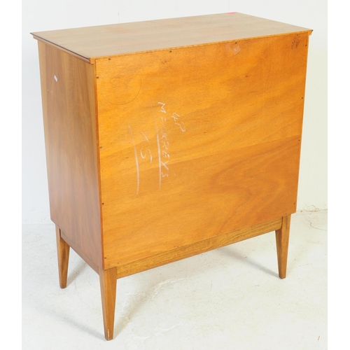 611 - Alfred Cox - Retro mid 20th century teak veneered chest of drawers. Having a rectangular flared top ... 