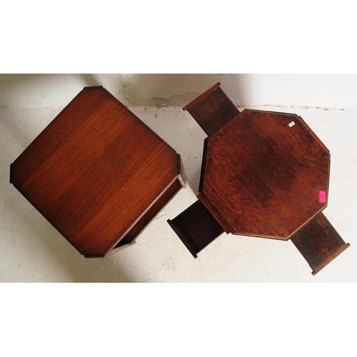 636 - Two mid 20th century Art Deco style oak side tables. To include an example with octagonal top with r... 