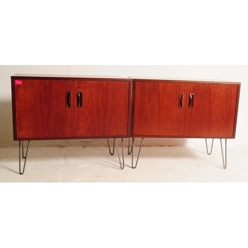 640 - G Plan - A pair of mid 20th century retro circa 1960s teak G-Plan cabinets. Each having twin doors w... 
