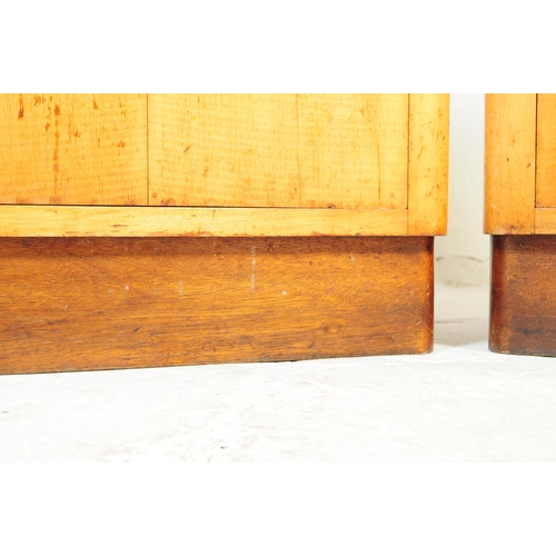 653 - A pair of 20th century circa 1930s Art Deco handmade walnut veneer bedside cabinets / bedside tables... 