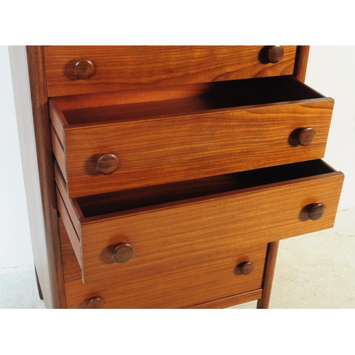 682 - Butilux - A retro mid 20th century Butilux teak tallboy pedestal chest of drawers. The chest of draw... 