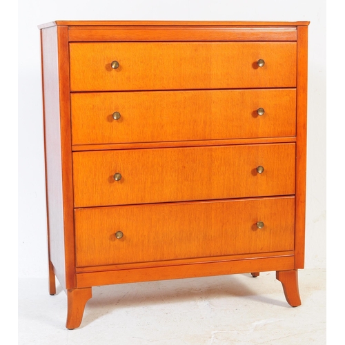684 - British Modern Design - A mid 20th century circa 1960s teak chest of drawers in the manner of Gordon... 