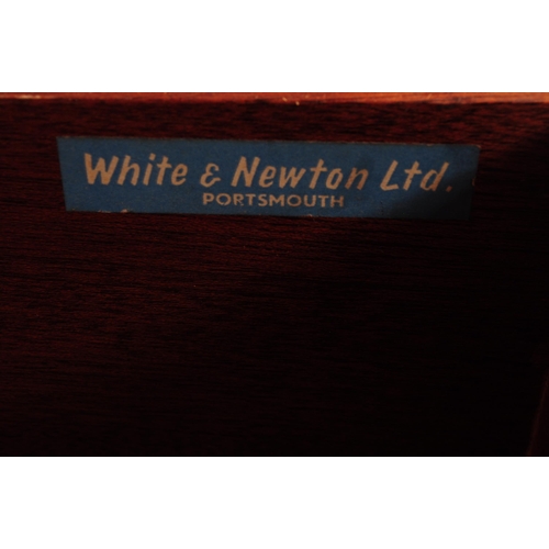 697 - White & Newton - A mid 20th century teak White & Newton desk / dressing table. The desk having knee ... 