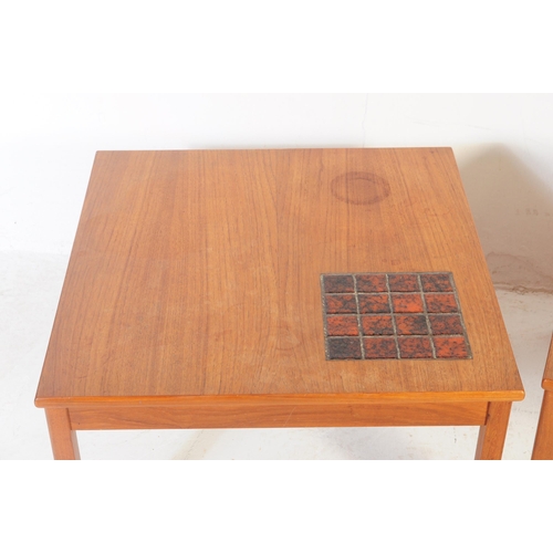718 - A matching pair of retro 20th century danish inspired teak occasional coffee tables. Of rectangular ... 