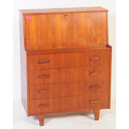 720 - British Modern Design - A mid 20th century retro bureau. Having top with fall front cabinet with int... 