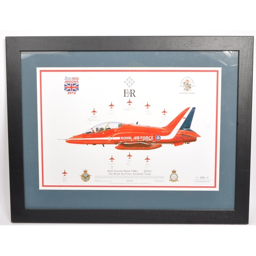 726 - Red Arrows / RAF: A pair of framed and glazed limited edition Red Arrows prints. BAE Systems Hawk TM... 