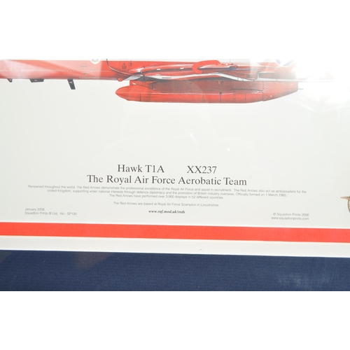 726 - Red Arrows / RAF: A pair of framed and glazed limited edition Red Arrows prints. BAE Systems Hawk TM... 