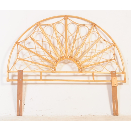 747 - A collection of vintage mid 20th century bamboo furniture items. To include a pierced double bed hea... 