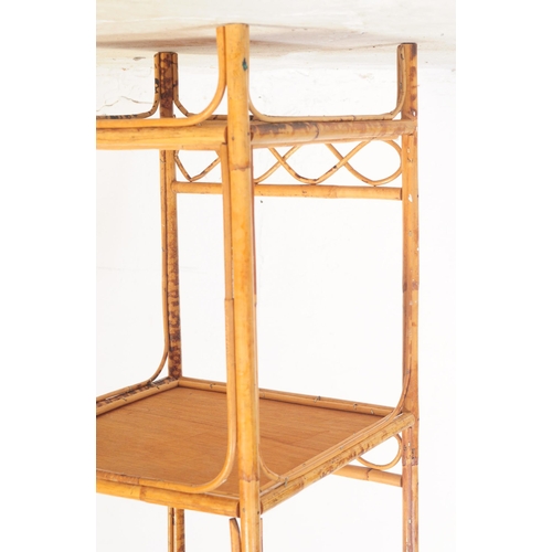 747 - A collection of vintage mid 20th century bamboo furniture items. To include a pierced double bed hea... 