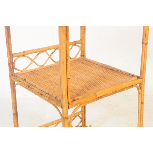 747 - A collection of vintage mid 20th century bamboo furniture items. To include a pierced double bed hea... 