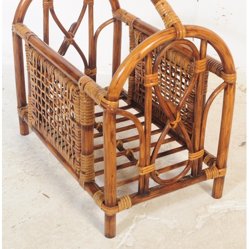 747 - A collection of vintage mid 20th century bamboo furniture items. To include a pierced double bed hea... 