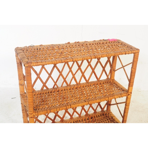 747 - A collection of vintage mid 20th century bamboo furniture items. To include a pierced double bed hea... 