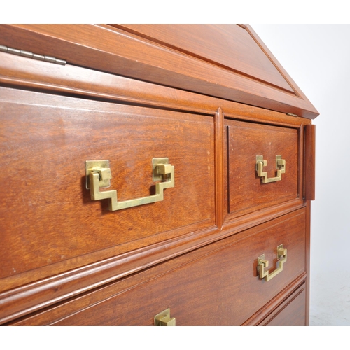 784 - George Zee & Co Ltd - A vintage 20th century Chinese carved hardwood writing bureau desk by George Z... 